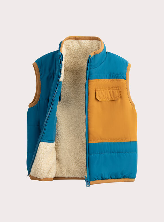 Ärmellose Jacke ecru reversible für Jungen  VOKLIGIL / 24W90241GIL009