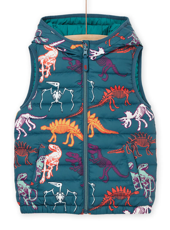 Ärmellose Daunenjacke mit Kapuze und Dinosaurier-Print POGROBLOU1EX / 22W902F3BLOC225