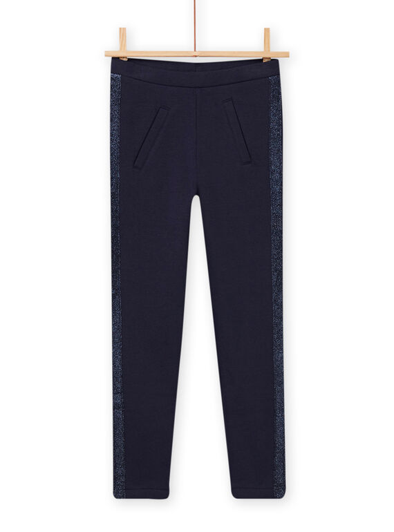 Nachtblaue Fleece-Hose für Kind Mädchen NAJOMOL1 / 22S90173PANC205