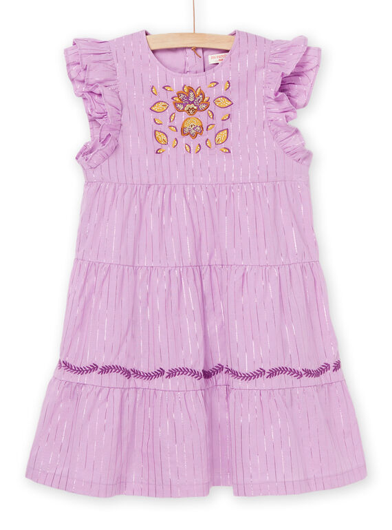 Kleid mit Blumen- und Streifenanimation aus Lurex RASOROB3 / 23S90123ROB326