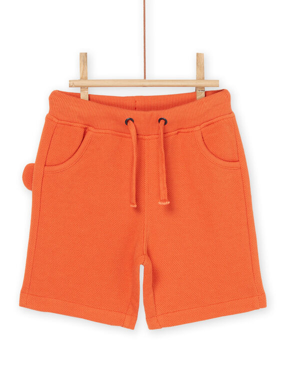 Dunkelorange Bermuda-Shorts mit Affentasche RUJUNBER2 / 23SG10U2BER407