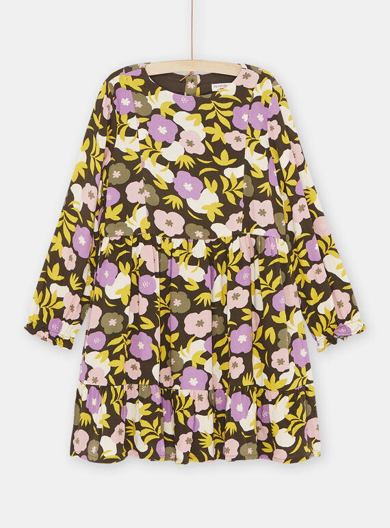 Mehrfarbiges Kleid mit Blumenprint, Mädchen SAKYOROB1 / 23W901I1ROBI808