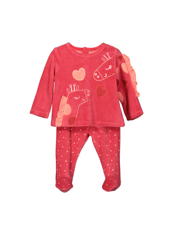 Pyjama aus Samt für Babys Mädchen FEFIPYJGIR / 19SH1341PYJ308