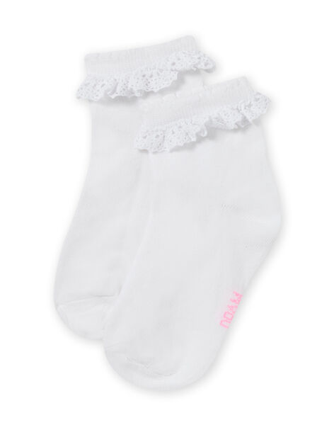 Socken für Mädchen mit Spitze in Ecru MYAESCHOD2 / 21WI01E4SOQ001