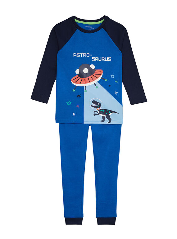Phosphoreszierender nachtblauer „Weltraum“-Pyjama für Jungen JEGOPYJESPA / 20SH12C4PYJC238