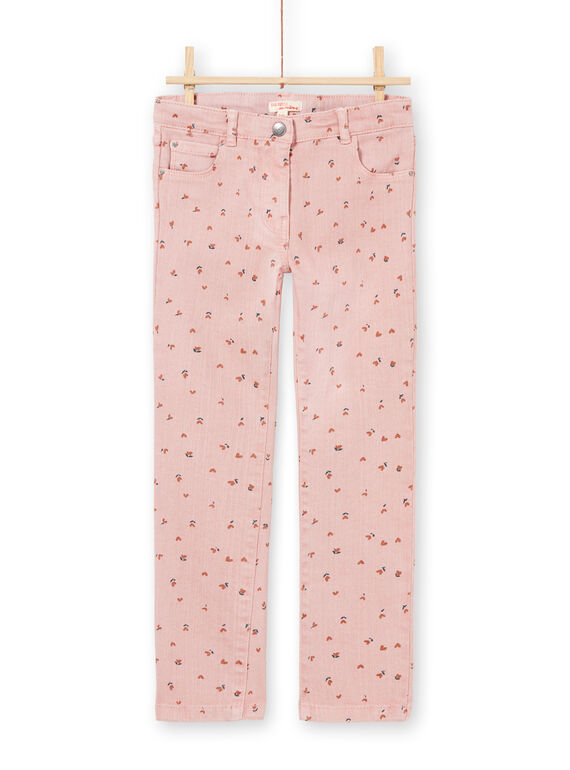Rosa geblümte Hose für Mädchen MAJOPANT2 / 21W90122PAN312