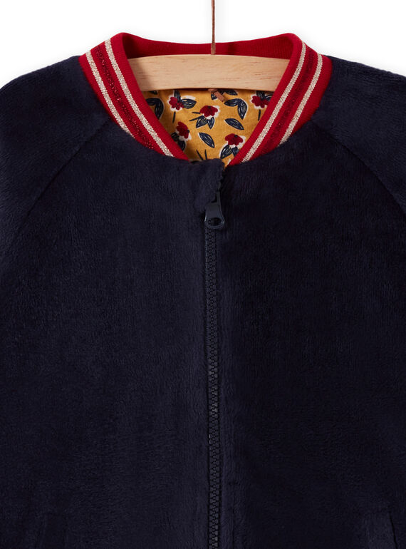Blaue Wende-Teddy-Strickjacke für Mädchen MAMIXCAR2 / 21W901J1CARC205