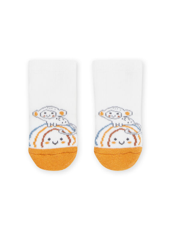 Weiße Socken mit Affen- und Regenbogenmuster ROU2CHO1 / 23SF41I1SOQ000