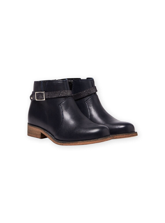 Baby Mädchen marineblaue Lederstiefel MABOOTREP / 21XK3552D0D070