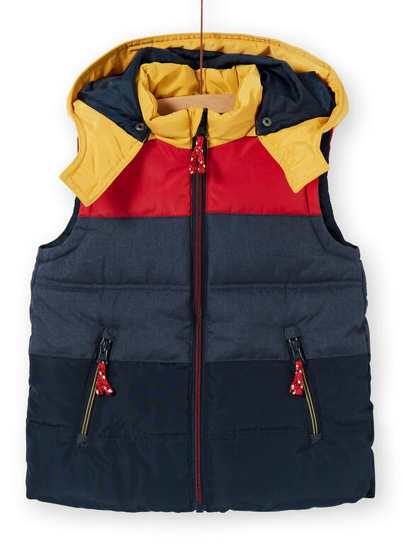 Ärmellose Kapuzenjacke in Marineblau und Rot für Jungen LOGRODOU2 / 21S902R5BLO705