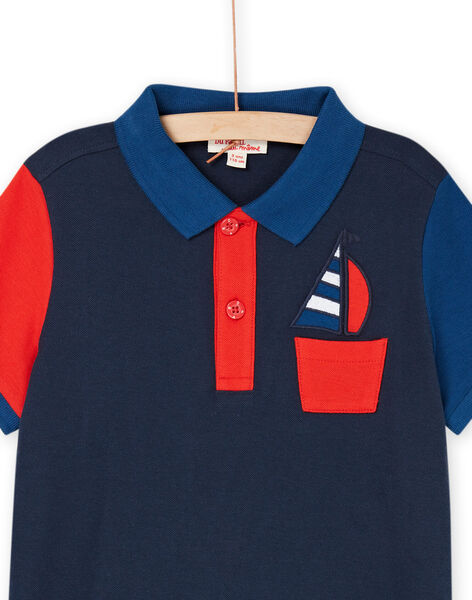 Nachtblaues Polo-Shirt mit kurzen Ärmeln ROBLEPOL / 23S90231POL705