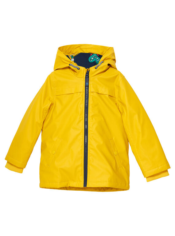 Gelber Gummi-Regenmantel für Jungen mit herausnehmbarer Daunenjacke JOGROIMP / 20S902I1IMPB116