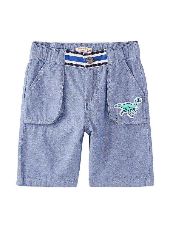 Zweifarbige, blaue und naturweiße Bermudas in Oxford-Stoff für Jungen JOQUABER2 / 20S902R3BERC201