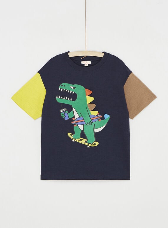 Mitternachtsblaues T-Shirt mit Dinosaurier-Animation SOLINTI1 / 23W902H2TMC705