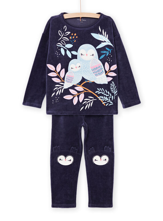 Samtpyjama-Set aus T-Shirt und Hose mit Eulenaufdruck PEFAPYJOWL / 22WH1136PYJ070