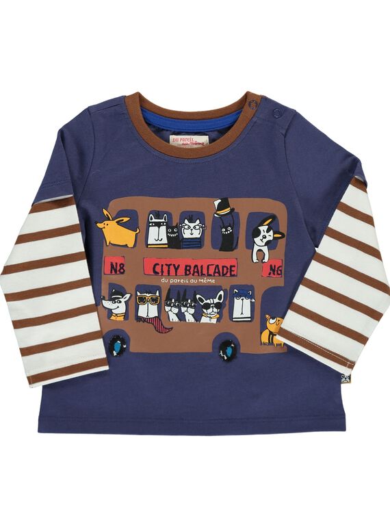 Baby boys' 2 in 1 effect long-sleeved T-shirt DUCHOTEE1 / 18WG10F1TML710