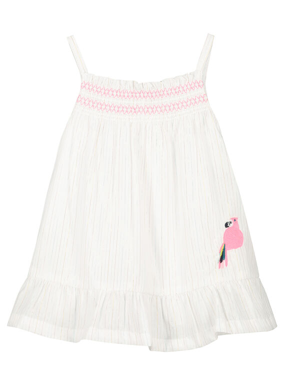 Babykleid mit Trägern für Mädchen FICUROB4 / 19SG09N4ROB000