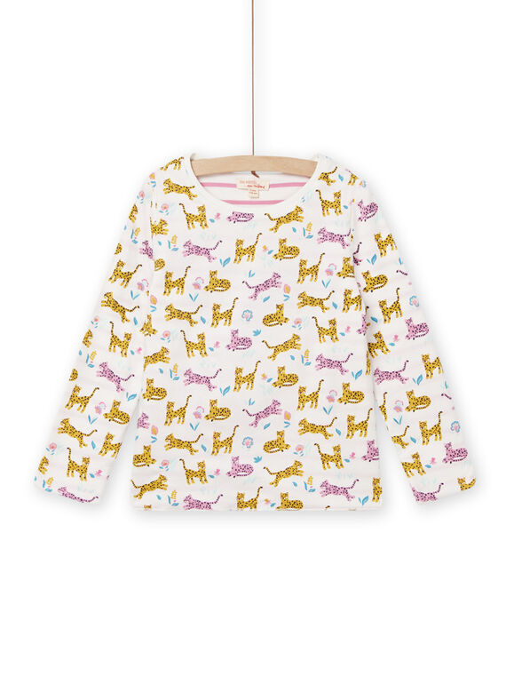Wende-T-Shirt für Kind Mädchen mit Leoparden- und Streifendruck NAGATEE2 / 22S901O3TML001