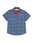 Blaues Hemd mit marineblauem Aufdruck ROBLESHIRT / 23S90231CHMC204