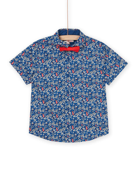 Blaues Hemd mit marineblauem Aufdruck ROBLESHIRT / 23S90231CHMC204