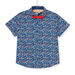 Blaues Hemd mit marineblauem Aufdruck