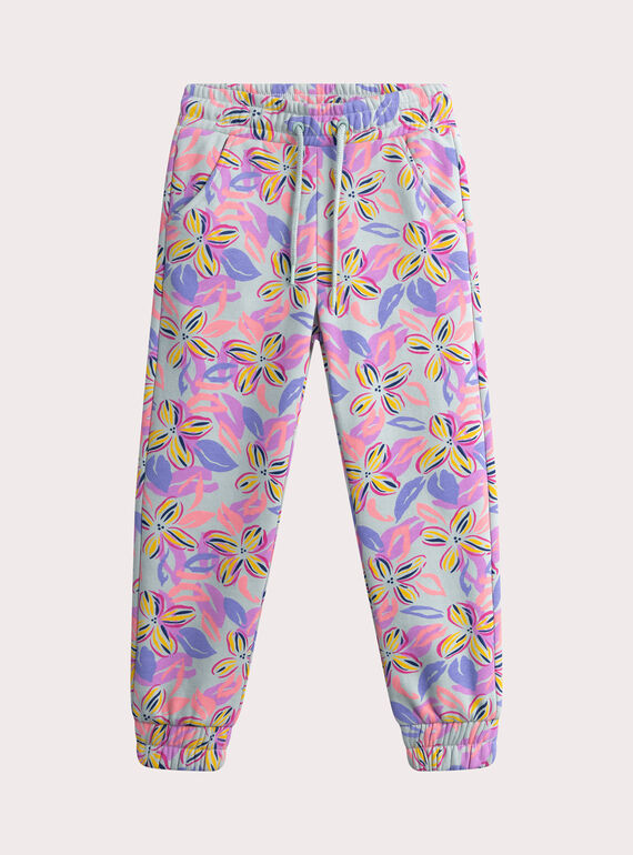 Blaue Jogginghose mit Blumen-Print  WAJOBAJOG1 / 25S901I2JGBC206