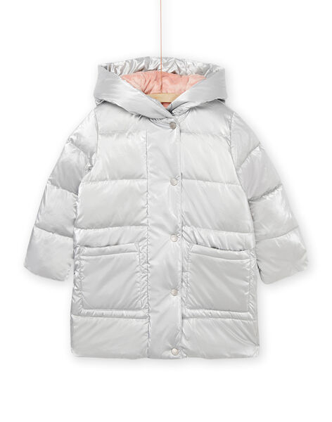 Silberne Daunenjacke mit Kapuze PALONDOUN2 / 22W901G1D3E956