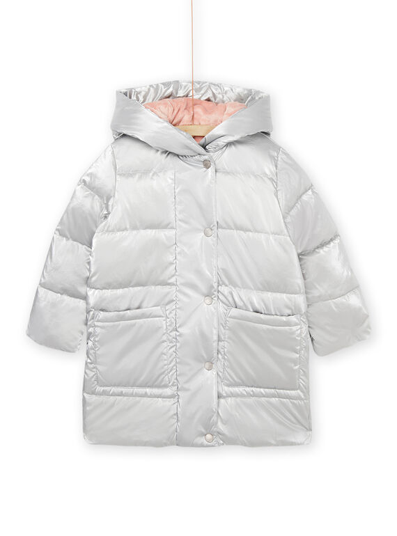 Silberne Daunenjacke mit Kapuze PALONDOUN2 / 22W901G1D3E956
