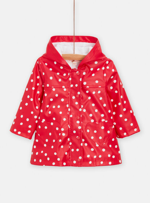 Roter Regenmantel mit Pünktchenmuster für Baby-Mädchen TISUNIMP / 24SG09P1IMPF505