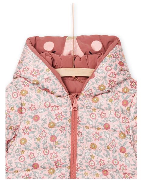 Reversible Kapuzenjacke mit einfarbiger Seite und Seite mit Blumenmuster PAFOXDOUNE / 22W901F3D3ED321