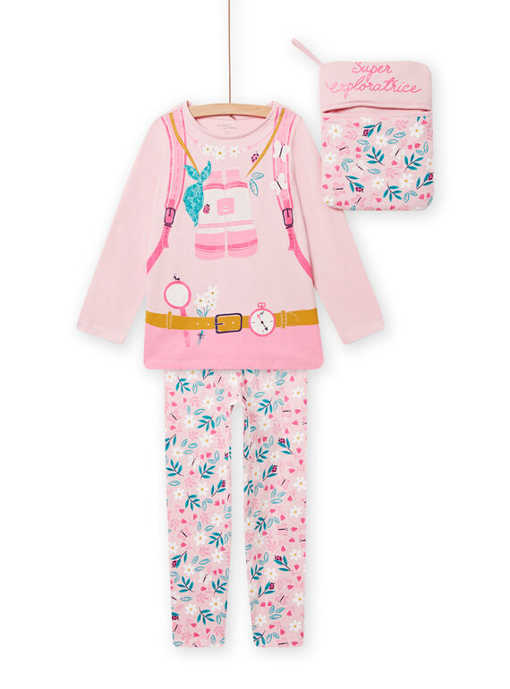 Kind Mädchen Super-Entdecker hellrosa Pyjama-Set NEFAPYJPLO / 22SH11F1PYG321