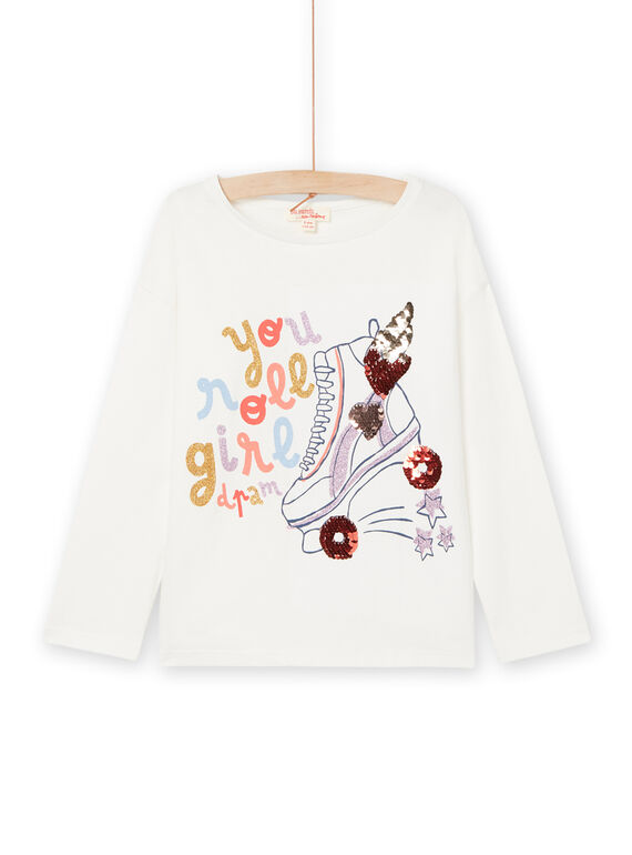 T-Shirt mit Fantasiemuster mit Pailletten und Pailetten RAPURTEE1 / 23S901L2TML001