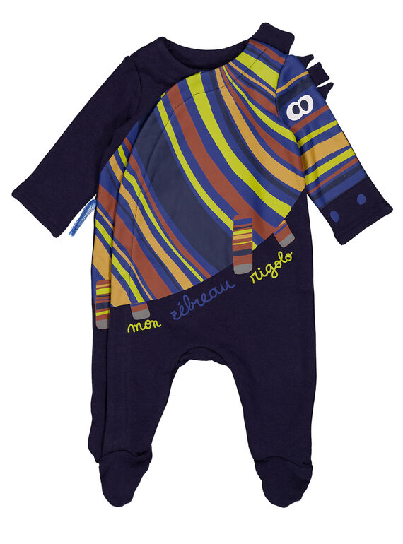 Dunkelblaue Strampeljacke aus gebürstetem Fleece Baby Junge GEGAGREZEB / 19WH14N5GRE070