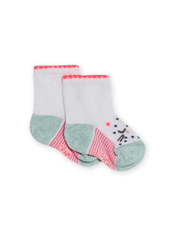 Rosa und blaue Socken mit Katzenmuster Baby Mädchen NYIGASOQ / 22SI09O1SOQ001