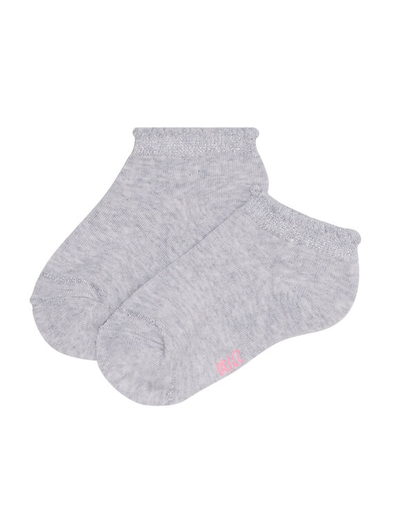 Grau chinierte Söckchen mit Lurexbordüre für Mädchen JYAESCHOS2 / 20SI0164SOQ943