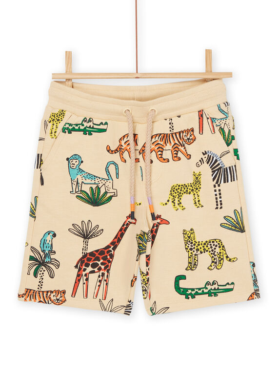 Beige Bermuda-Shorts mit Wildtierprint ROJUNBER4 / 23S902U1BERA006