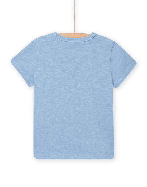 Blaues T-Shirt für Kind Junge mit ausgefallenem T-Rex-Motiv NOSANTI2 / 22S902S4TMC216
