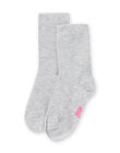Graue gerippte Socken für Mädchen MYAESCHO2 / 21WI01E9SOQ943