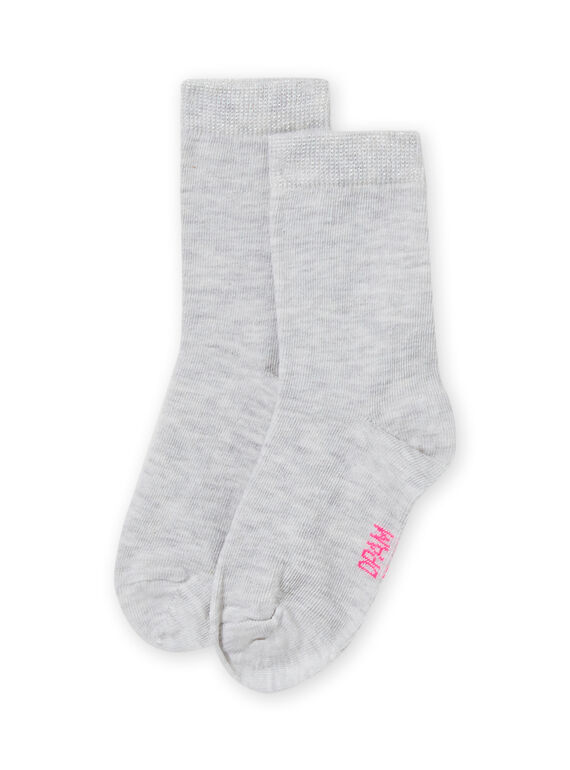 Graue gerippte Socken für Mädchen MYAESCHO2 / 21WI01E9SOQ943