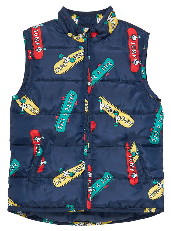 Ärmellose, mit Skateboard bedruckte Daunenjacke für Jungen JOGROIMPEX / 20S902I6BLO705