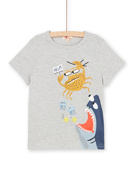 Graues und gelbes T-shirt - Kind LONAUTI3 / 21S902P1TMCJ922