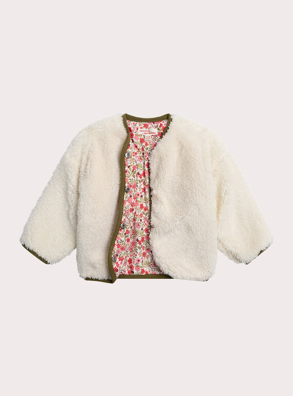Strickjacke zum Wenden mit Blumenmuster, Baby Mädchen  XIJACAR3 / 25WG09M1CAR604