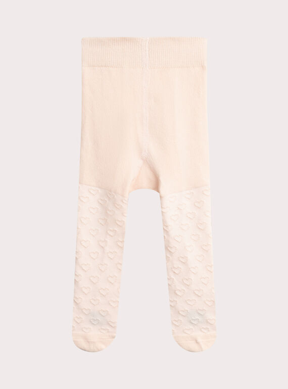 Hellrosa Strumpfhose mit Herzmuster für Baby Mädchen  VYIJOCOLCO2 / 24WI09H5COL321