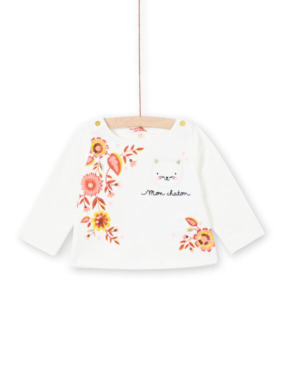 Weißes T-shirt lange Ärmel Baby Mädchen LINAUTEE / 21SG09L1TML001