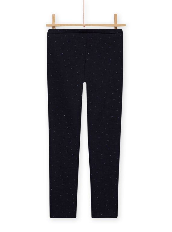Unifarbene marineblaue Pelzleggings für Mädchen MAJOLEG1 / 21W901N1PAN070