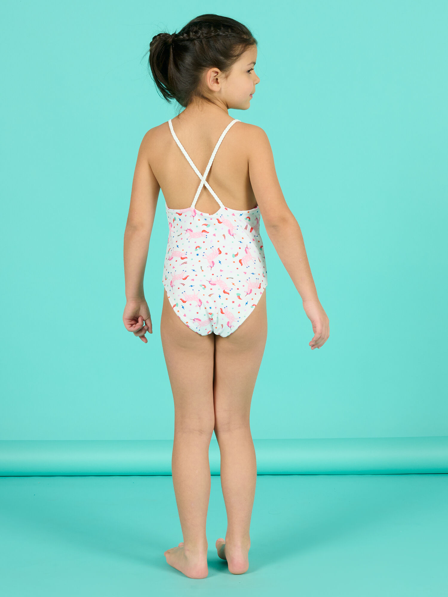 Stretch mit coolem Tierdruck ärmellos Nopersonality Einteiliger Badeanzug für Mädchen und Kinder 