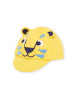 Safrangelbe Mütze mit Tigerkopfmuster RYUNAUCASQ / 23SI10B1CHA109
