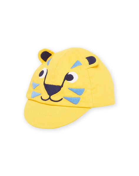 Safrangelbe Mütze mit Tigerkopfmuster RYUNAUCASQ / 23SI10B1CHA109