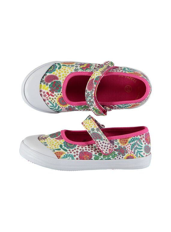 Mary Janes aus bedrucktem Canvas für Mädchen FFBABCASH / 19SK35C1D17304
