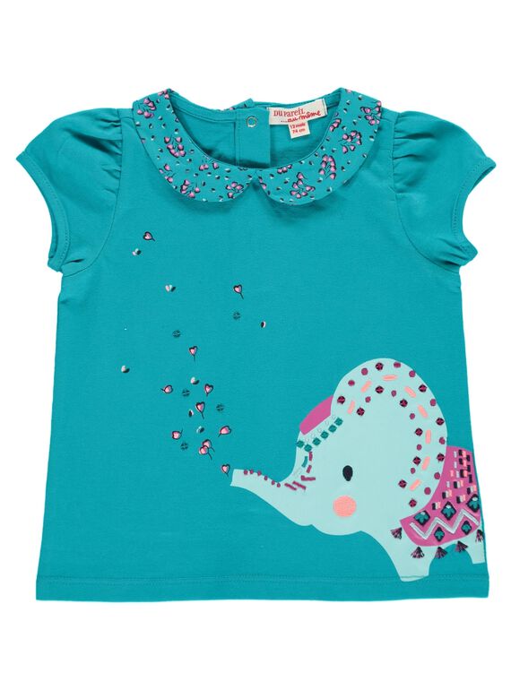 Baby girls' short-sleeved T-shirt CIDOUBRA / 18SG09J1BRA202